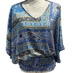 6000. Hailey & Co. Blue Dolman  Women's blouse